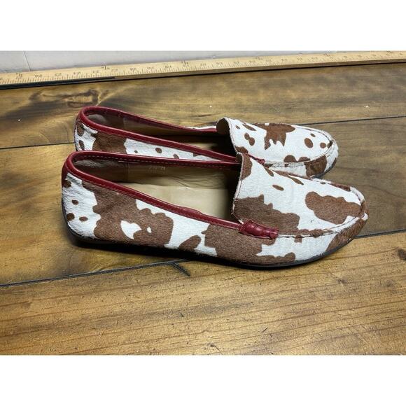 Vaneli Brown Cow Fur Leather Muki Slip-On Casual Shoe Women 7.5 - Picture 3 of 10